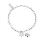 ChloBo Cute Charm Bracelet with Love Always Heart Charm - Silver