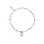 ChloBo Cute Charm Bracelet with Puffed Heart - Silver
