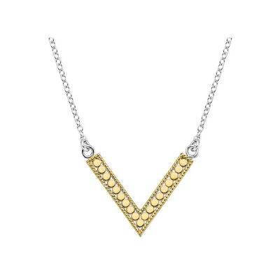 ANNA BECK V Reversible Necklace - Gold & Silver