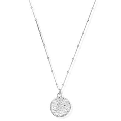 ChloBo Cherabella Moon Flower Necklace - Silver