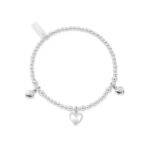 ChloBo Cute Charm Triple Heart Bracelet - Silver