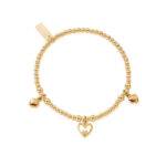 ChloBo Cute Charm Triple Heart Bracelet - Gold