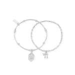 ChloBo Spiritual Set of 2 Bracelets - Silver