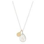 ANNA BECK Signature Hammered & Dotted Double Drop Necklace - Silver & Gold