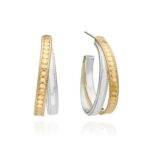 ANNA BECK Signature Crossover Hoop Earrings - Gold & Silver