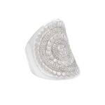 ANNA BECK BEADED SADDLE RING - SILVER