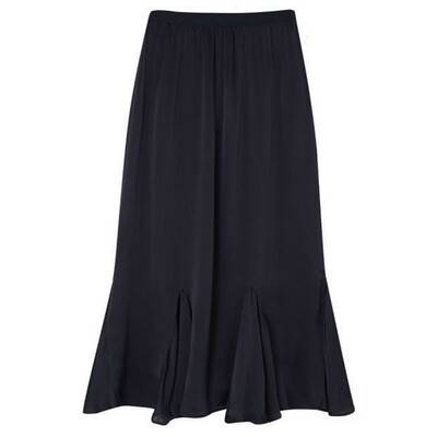 Lily and Lionel Ford Silk Satin Skirt - Black