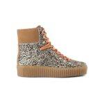 SHOE THE BEAR Agda Leopard Lace Up Boots - Off White