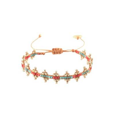 MISHKY Shanty Beaded Bracelet - Red & Turquoise