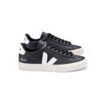 VEJA Campo Leather Trainers - Black & White