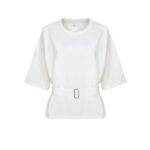AME ANTWERP Elsa Cotton Belted Top - White