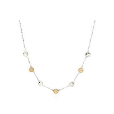 ANNA BECK Hammered Station Necklace - Gold & Silver