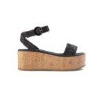 SHOE THE BEAR Begonia Leather Ankle Strap Sandals - Black