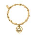 ChloBo Sacred Earth Oval Bead Air Bracelet - Gold