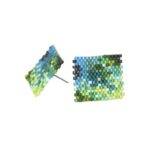 MISHKY Selva Y Agua Beaded Earrings - Blue & Green