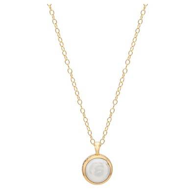 ANNA BECK Pearl & Twisted Small Coin Pearl Pendant Necklace - Gold