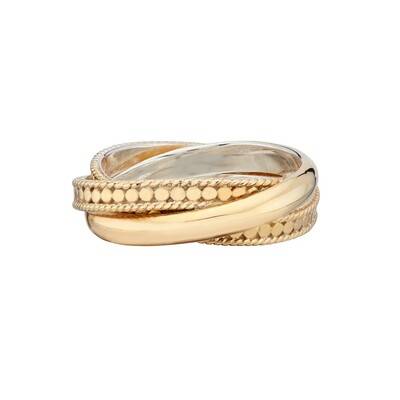 ANNA BECK Twisted Smooth Dotted Ring - Gold
