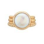 ANNA BECK Pearl & Twisted Coin Pearl Twisted Band Ring - Gold
