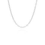 ANNA BECK Elongated Oval Chain Necklace -Silver