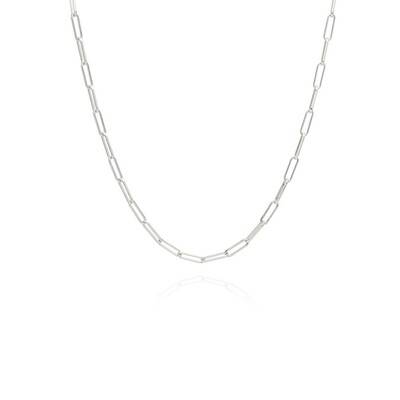 ANNA BECK Elongated Box Chain Necklace - Silver