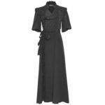 MAGALI PASCAL Clara Wrap Silk Mix Dress - Off Black
