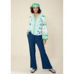 Hale Bob Embroidered Peasant Top - Green