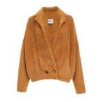 ESSENTIEL ANTWERP Brown Fuzzy Knitted Jacket - Hazelnut