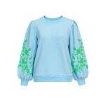 ESSENTIEL ANTWERP Bayles Embroidered Cotton Sweater - Spa Blue