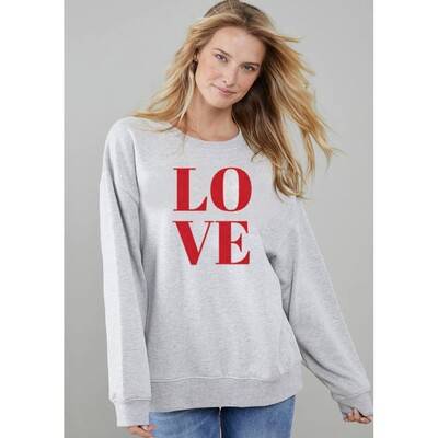SOUTH PARADE Alexa Oversized Love Sweatshirt - Heather Grey