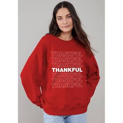SOUTH PARADE Alexa Oversized Thankful Sweatshirt - Red